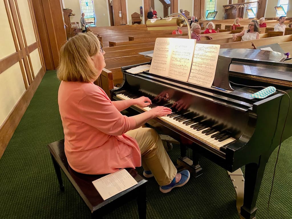 Mary at the piano